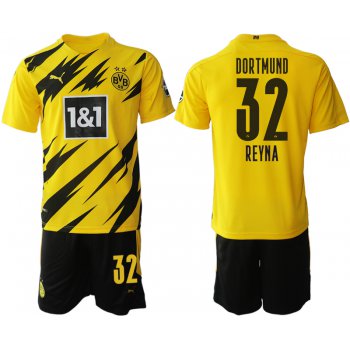 Men 2020-2021 club Borussia Dortmund home 32 yellow Soccer Jerseys