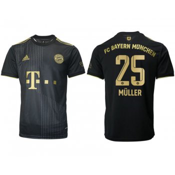 Men 2021-2022 Club Bayern Munich away aaa version black 25 Adidas Soccer Jersey
