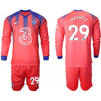 Men 2021 Chelsea away Long sleeve 29 soccer jerseys