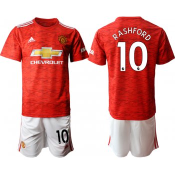 Men 2020-2021 club Manchester United home 10 red Soccer Jerseys