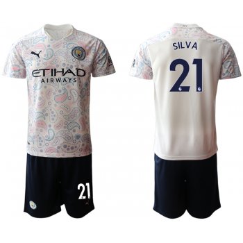 Men 2020-2021 club Manchester City away 21 white Soccer Jerseys