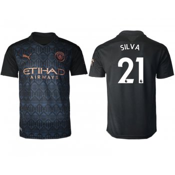 Men 2020-2021 club Manchester City away aaa version 21 black Soccer Jerseys