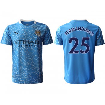 Men 2020-2021 club Manchester City home aaa version 25 blue Soccer Jerseys