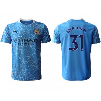 Men 2020-2021 club Manchester City home aaa version 31 blue Soccer Jerseys