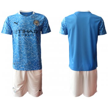 Men 2020-2021 club Manchester City home blank blue Soccer Jerseys