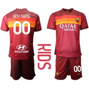 Youth 2020-2021 club AS Roma home customized red Soccer Jerseys