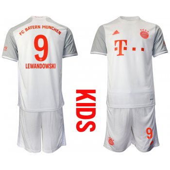 Youth 2020-2021 club Bayern Munich away white 9 Soccer Jerseys