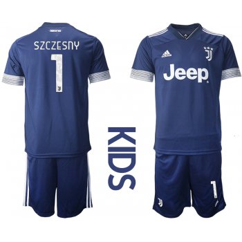 Youth 2020-2021 club Juventus away blue 1 Soccer Jerseys