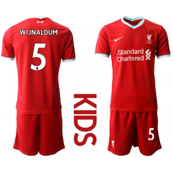 Youth 2020-2021 club Liverpool home 5 red Soccer Jerseys