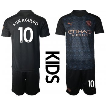 Youth 2020-2021 club Manchester City away black 10 Soccer Jerseys