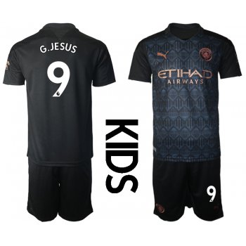 Youth 2020-2021 club Manchester City away black 9 Soccer Jerseys