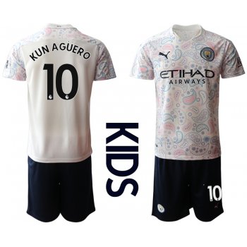Youth 2020-2021 club Manchester City away white 10 Soccer Jerseys