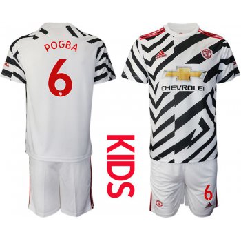 Youth 2020-2021 club Manchester united away 6 white Soccer Jerseys