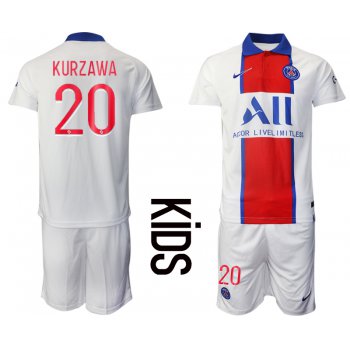 Youth 2020-2021 club Paris St German away 20 white Soccer Jerseys
