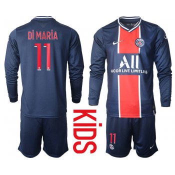 Youth 2020-2021 club Paris St German home long sleeve 11 blue Soccer Jerseys