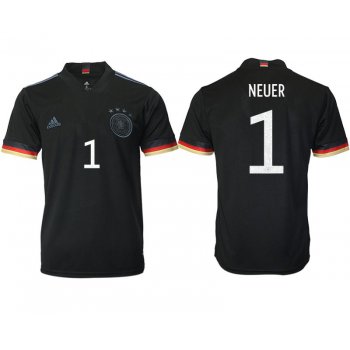 Men 2020-2021 European Cup Germany away aaa version black 1 Adidas Soccer Jersey