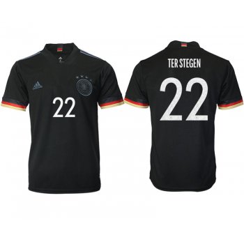 Men 2020-2021 European Cup Germany away aaa version black 22 Adidas Soccer Jersey