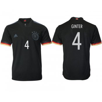 Men 2020-2021 European Cup Germany away aaa version black 4 Adidas Soccer Jersey