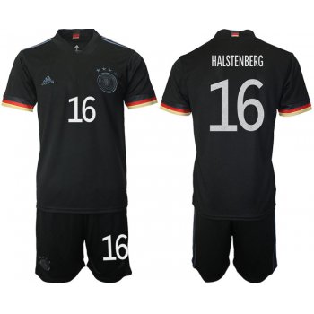Men 2020-2021 European Cup Germany away black 16 Adidas Soccer Jersey1