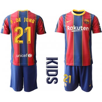 Youth 2020-2021 club Barcelona home 21 red Soccer Jerseys