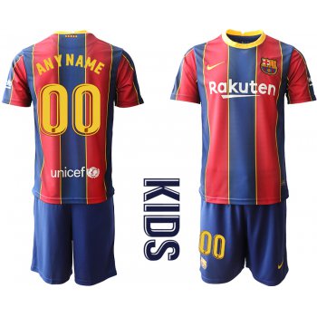 Youth 2020-2021 club Barcelona home customized red Soccer Jerseys
