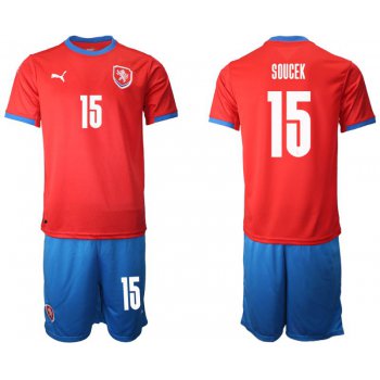 Men 2020-2021 European Cup Czech Republic home red 15 Soccer Jersey