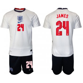 Men 2020-2021 European Cup England home white 24 Nike Soccer Jersey