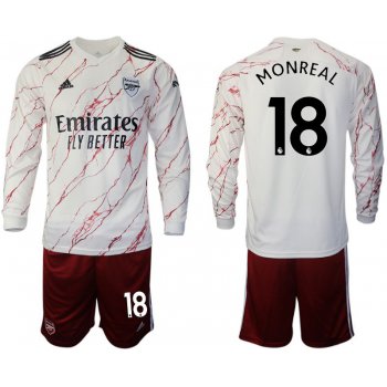 Men 2020-2021 club Arsenal away long sleeve 18 white Soccer Jerseys