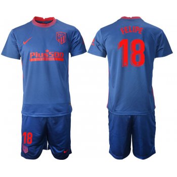 Men 2020-2021 club Atletico Madrid away 18 blue Soccer Jerseys