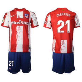 Men 2021-2022 Club Atletico Madrid home red 21 Nike Soccer Jersey