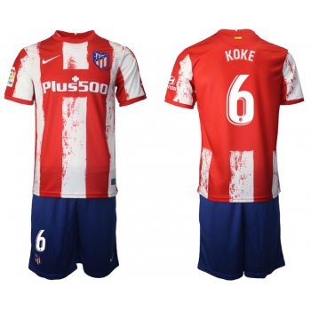 Men 2021-2022 Club Atletico Madrid home red 6 Nike Soccer Jersey