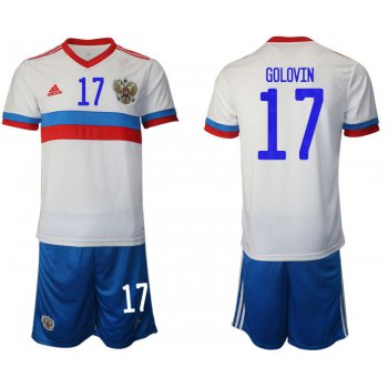 Men 2020-2021 European Cup Russia away white 17 Adidas Soccer Jersey