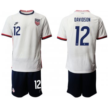 Men 2020-2021 Season National team United States home white 12 Soccer Jersey1