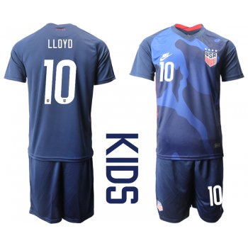 Youth 2020-2021 Season National team United States away blue 10 Soccer Jersey