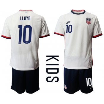 Youth 2020-2021 Season National team United States home white 10 Soccer Jersey
