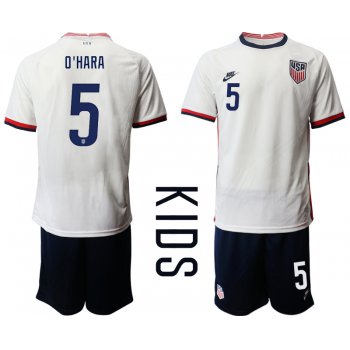 Youth 2020-2021 Season National team United States home white 5 Soccer Jersey