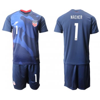 Men 2020-2021 Season National team United States away blue 1 Soccer Jersey