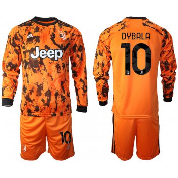 Men 2020-2021 club Juventus away long sleeves 10 orange Soccer Jerseys1