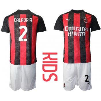 Youth 2020-2021 club AC milan home 2 red Soccer Jerseys