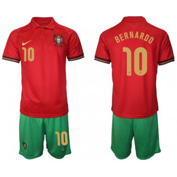 Men 2020-2021 European Cup Portugal home red 10 Nike Soccer Jersey