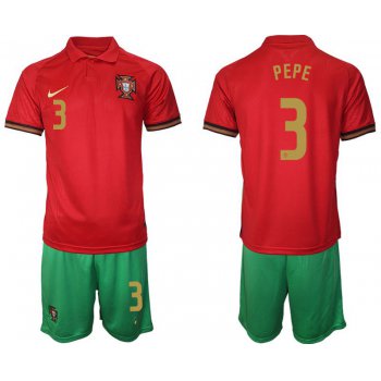 Men 2020-2021 European Cup Portugal home red 3 Nike Soccer Jersey