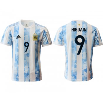 Men 2020-2021 Season National team Argentina home aaa version white 9 Soccer Jersey