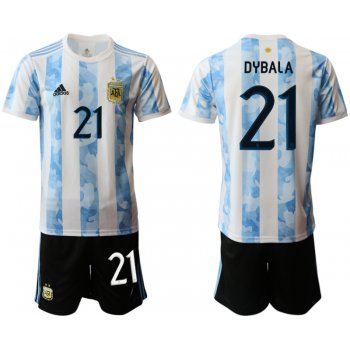 Men 2020-2021 Season National team Argentina home white 21 Soccer Jersey