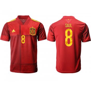 Men 2021 Europe Spain home AAA version 8 soccer jerseys