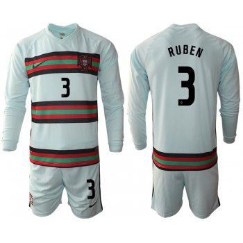 Men 2021 European Cup Portugal away Long sleeve 3 soccer jerseys