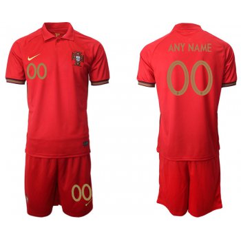Men 2021 European Cup Portugal home red customized Soccer Jersey