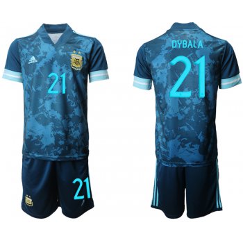 Men 2021 National Argentina away 21 blue soccer jerseys