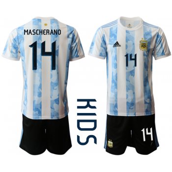 Youth 2020-2021 Season National team Argentina home white 14 Soccer Jersey