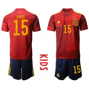 Youth 2021 European Cup Spain home red 15 Soccer Jersey