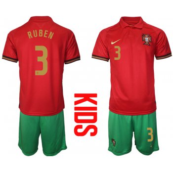 2021 European Cup Portugal home Youth 3 soccer jerseys